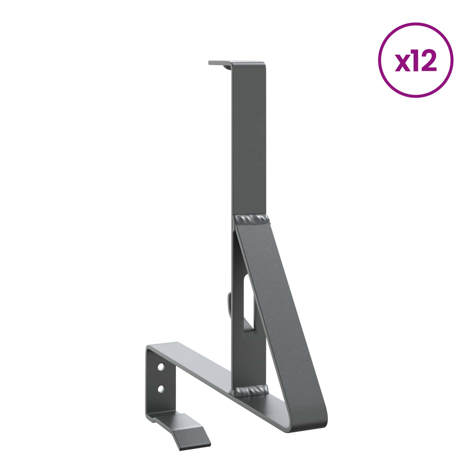 Vidaxl sneeuwbeveiligingsteun 12 pcs antraciet 29,5 x 3 x 34,5 cm