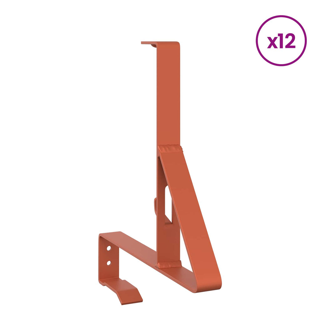 Vidaxl sneeuwbeveiligingsteun 12 pcs rood 29,5 x 3 x 34,5 cm staal