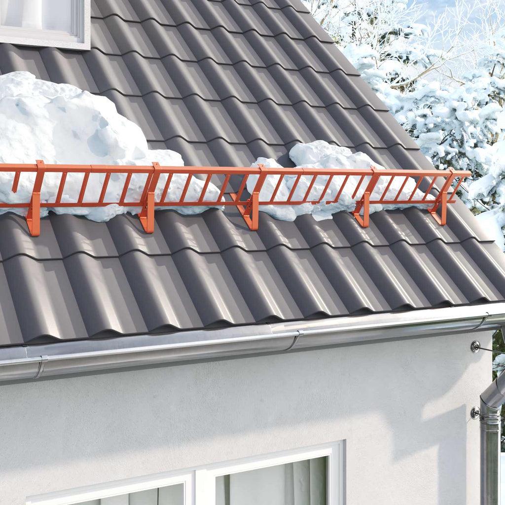 Vidaxl dak sneeuwbeugel rood 100 x 2,5 x 20 cm staal