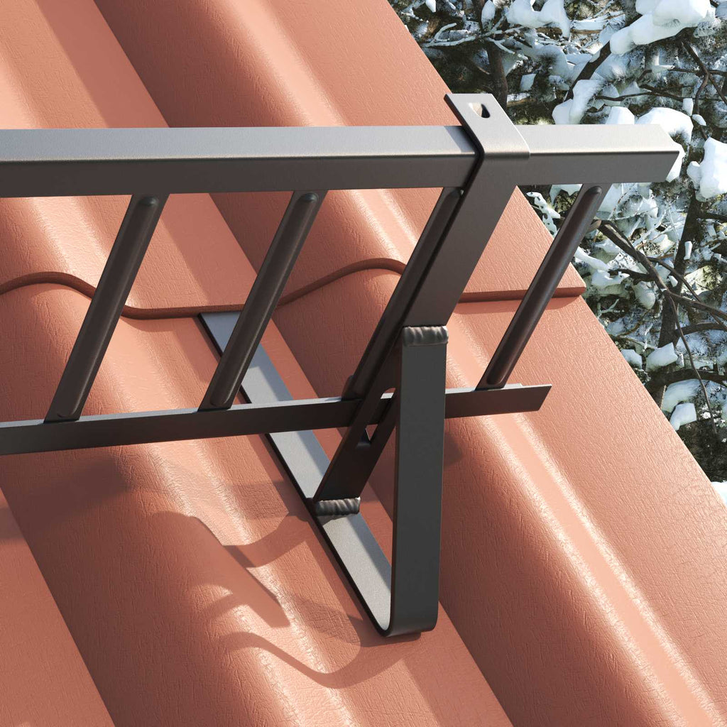 Vidaxl sneeuwbeveiligingsteun 2 pcs zwart 29,5 x 3 x 34,5 cm staal