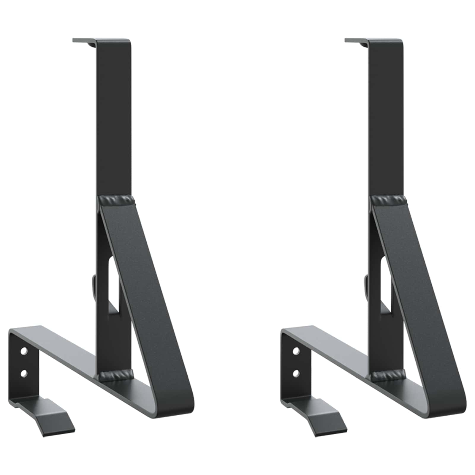 Vidaxl sneeuwbeveiligingsteun 2 pcs zwart 29,5 x 3 x 34,5 cm staal