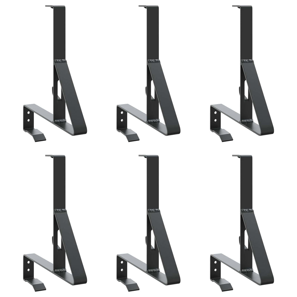 Vidaxl sneeuwbeveiligingsteun 6 pcs zwart 29,5 x 3 x 34,5 cm staal
