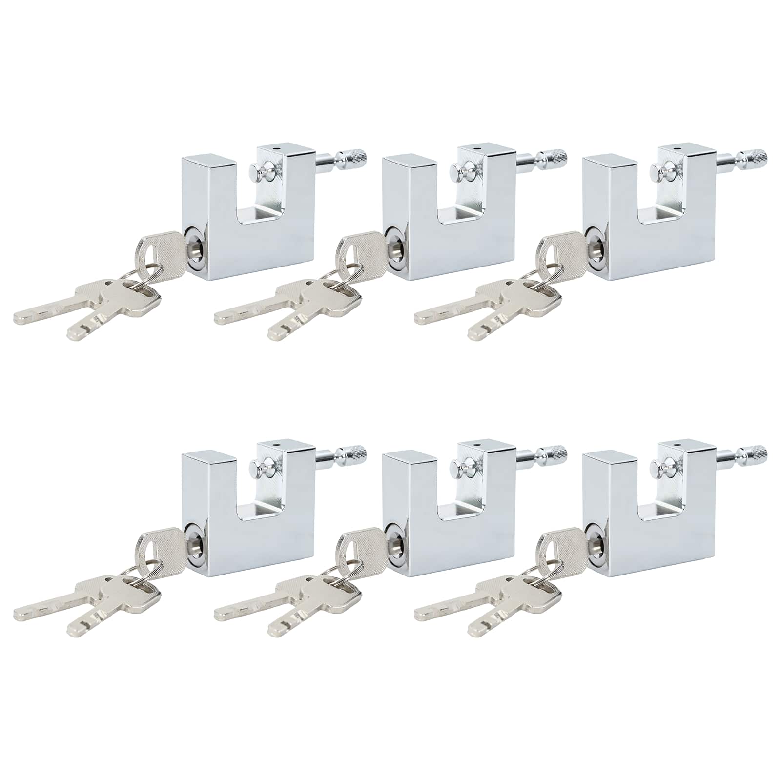 Vidaxl hangslot 6 pcs zilver 4,2 x 1,9 x 4 cm ijzer