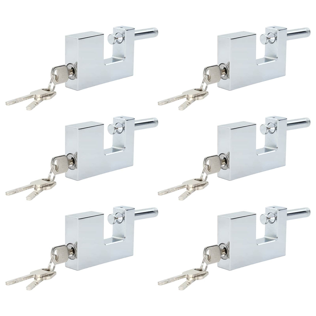 Vidaxl hangslot 6 pcs zilver 8,7 x 1,9 x 5,5 cm ijzer
