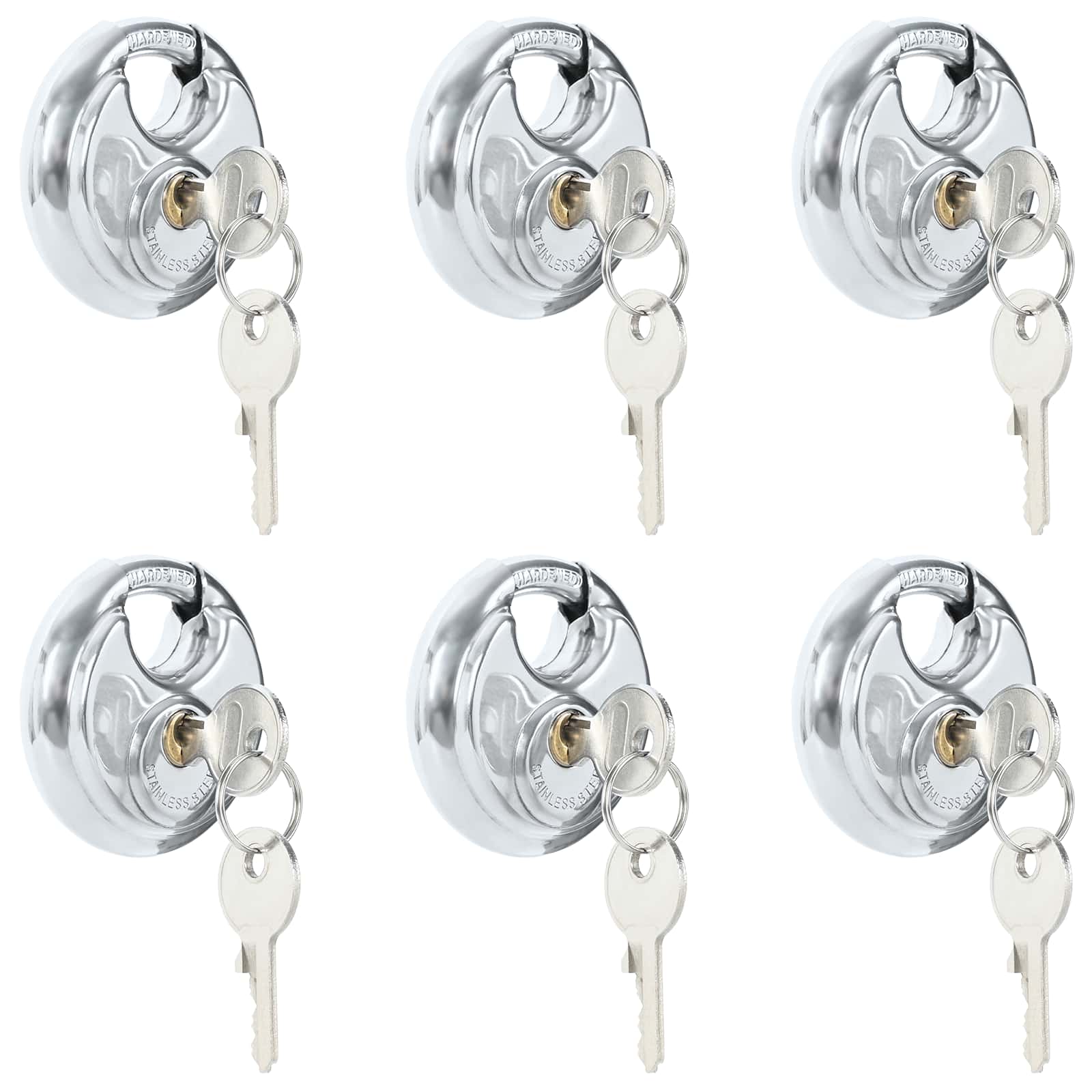 Vidaxl discusloten met sleutels 6 pcs zilver 6 x 2.3 x 6 cm