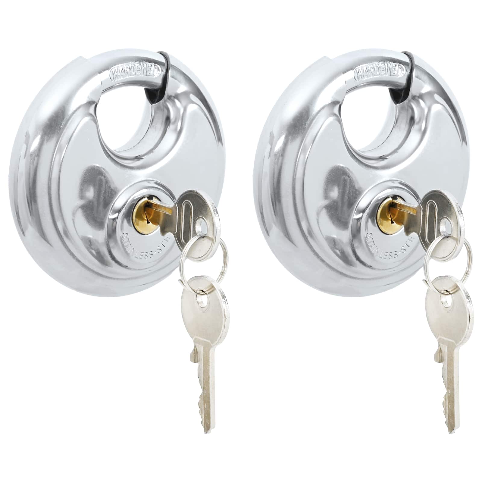 Vidaxl discusloten met sleutels 2 pcs zilver 8 x 2.8 x 8 cm