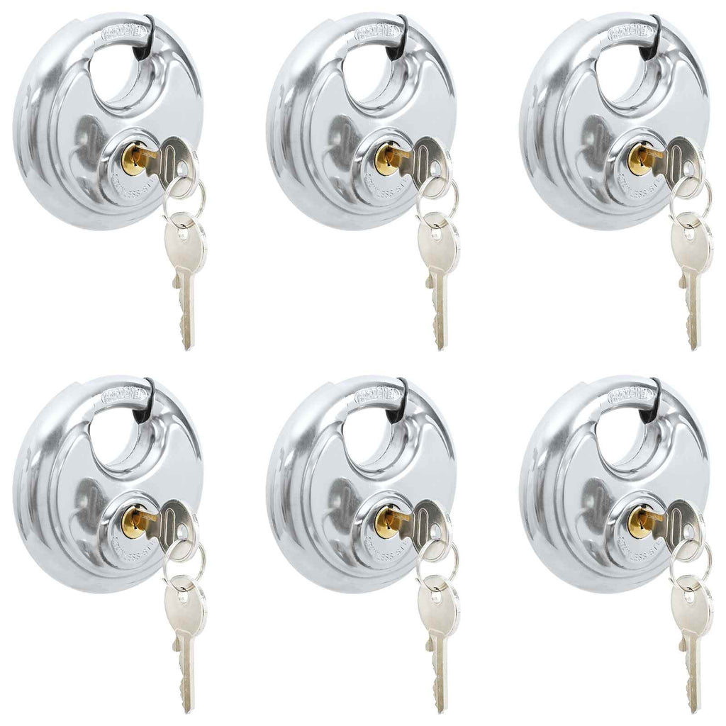 Vidaxl discusloten met sleutels 6 pcs zilver 9 x 2.8 x 9 cm