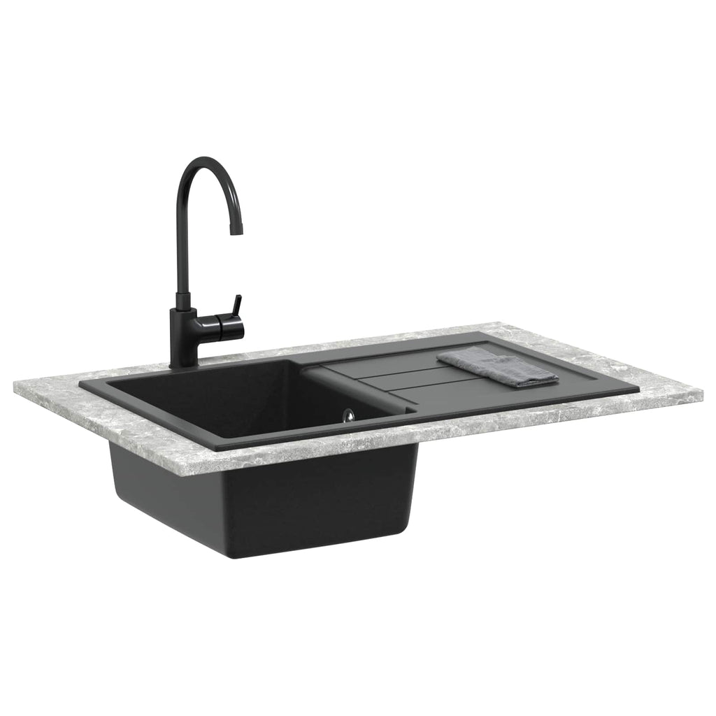 Vidaxl wasbak zwart 780 x 500 mm 80% kwarts en 20% hars
