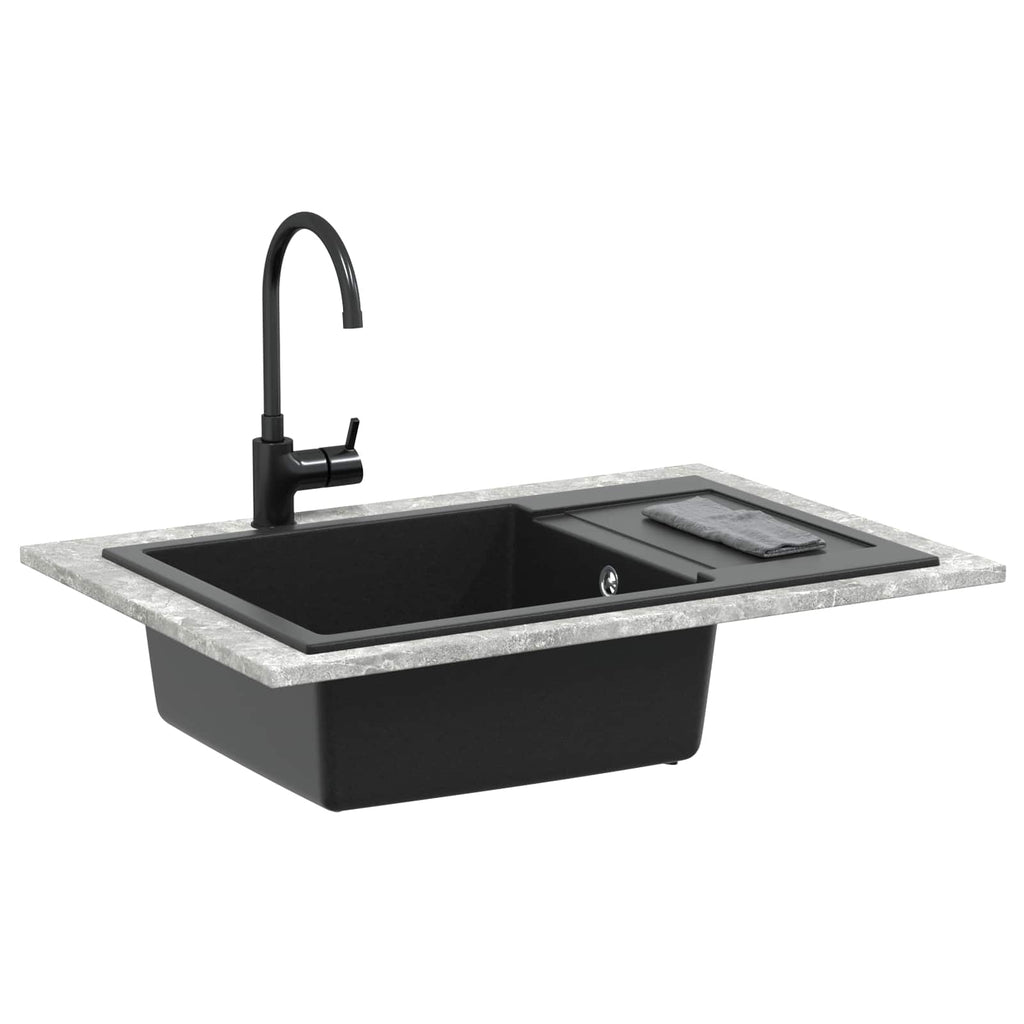 Vidaxl wasbak zwart 780 x 500 mm 80% kwarts en 20% hars