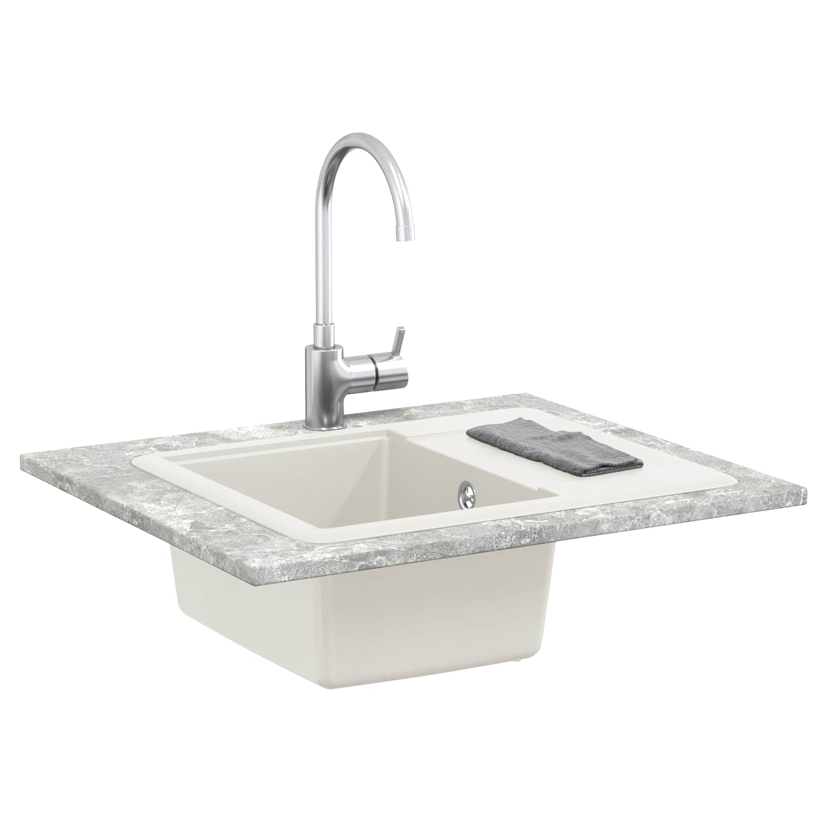Vidaxl wasbak wit 560 x 460 mm 80% kwarts en 20% hars