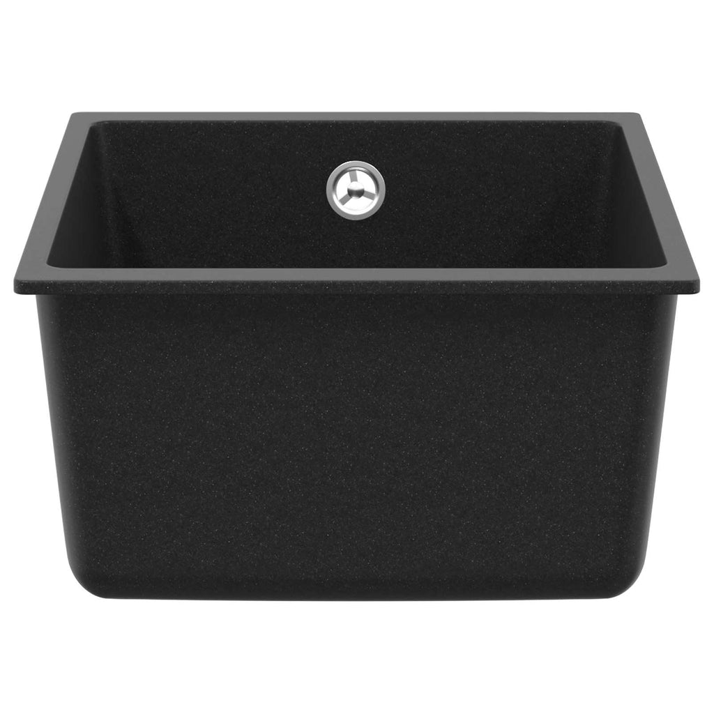 Vidaxl wasbak zwart 370 x 460 mm 80% kwarts en 20% hars