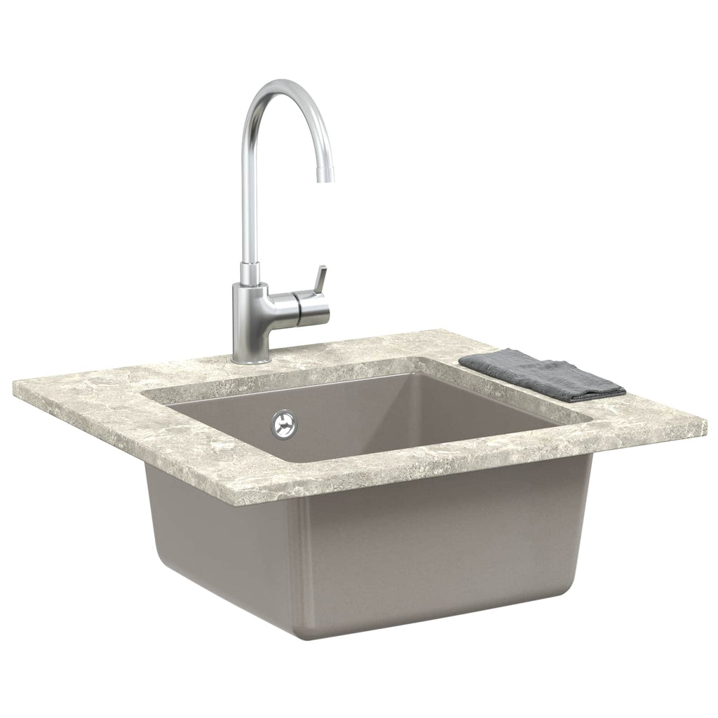 Vidaxl wasbak grijs 430 x 460 mm 80% kwarts en 20% hars