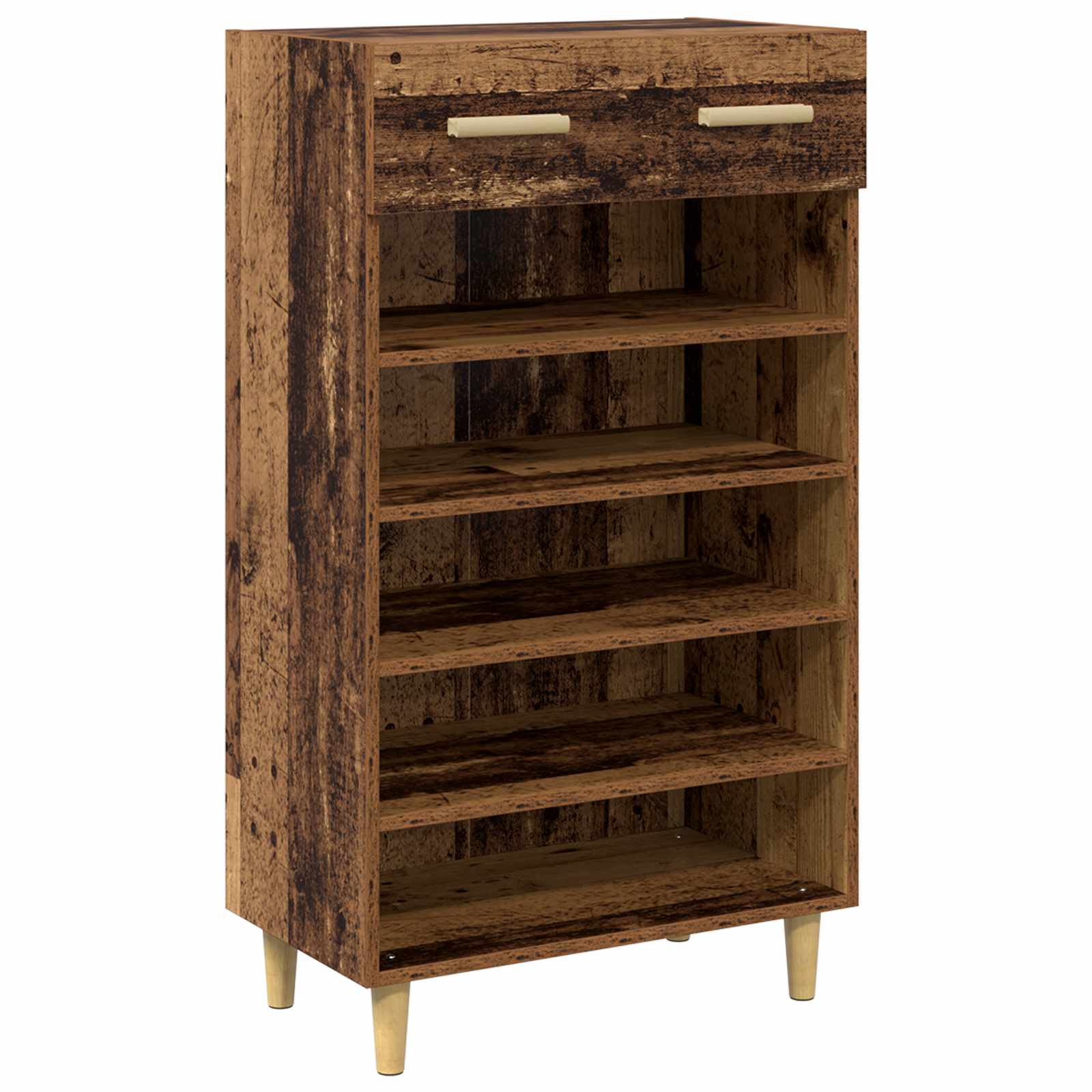 Vidaxl schoenenkast met lade oudhout 60 x 35 x 105 cm bewerkt hout