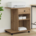 Vidaxl printerstand ambachtelijk eiken 60 x 40 x 68.5 cm bewerkt hout