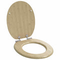 Vidaxl zachte sluit toiletbril lichte bamboekleur 44 x 38 cm mdf-plaat