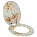 Vidaxl zachte sluit toiletbril geel en wit 44 x 38 cm mdf-plaat