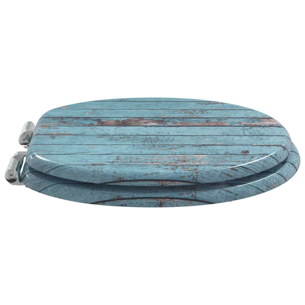 Vidaxl zachte sluit toiletbril blauw 44 x 38 cm mdf-plaat