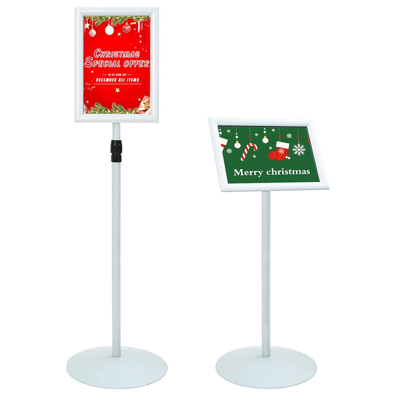 Vidaxl pedestal posterstand zilver 33 x 33 x 123 cm pvc en staal