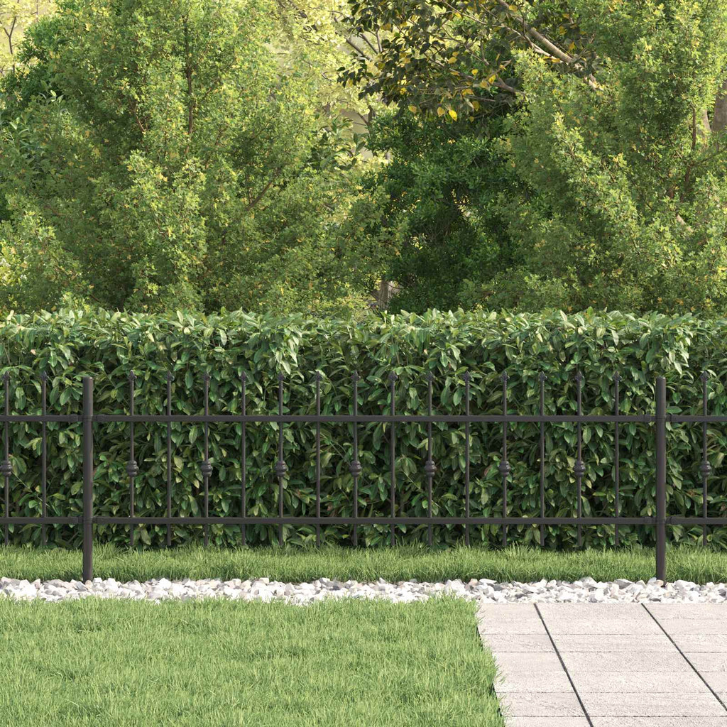 Vidaxl spike fence asten 200 x 60 cm gepoedercoat staal zwart