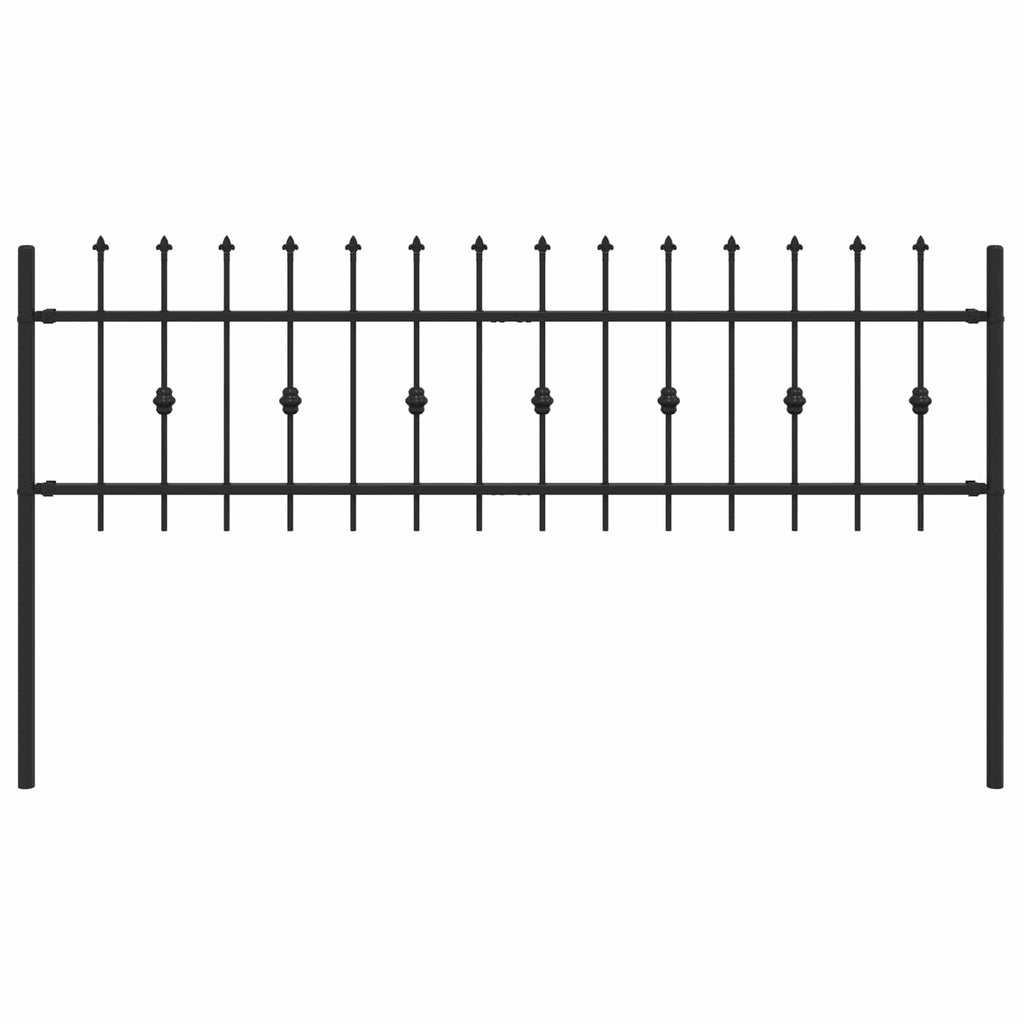 Vidaxl spike fence zwart 200 x 130 cm gepoedercoat staal