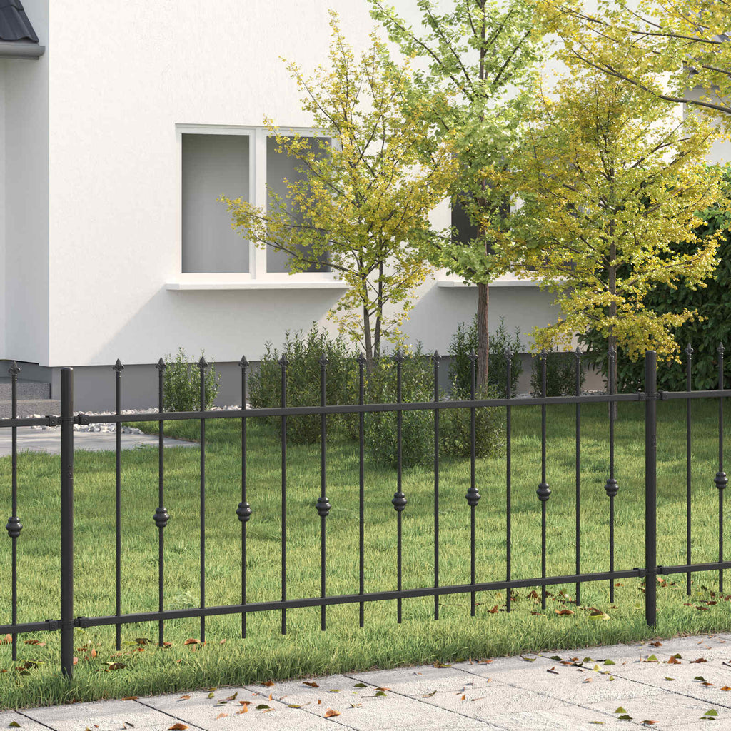 Vidaxl spike fence zwart 200 x 130 cm gepoedercoat staal