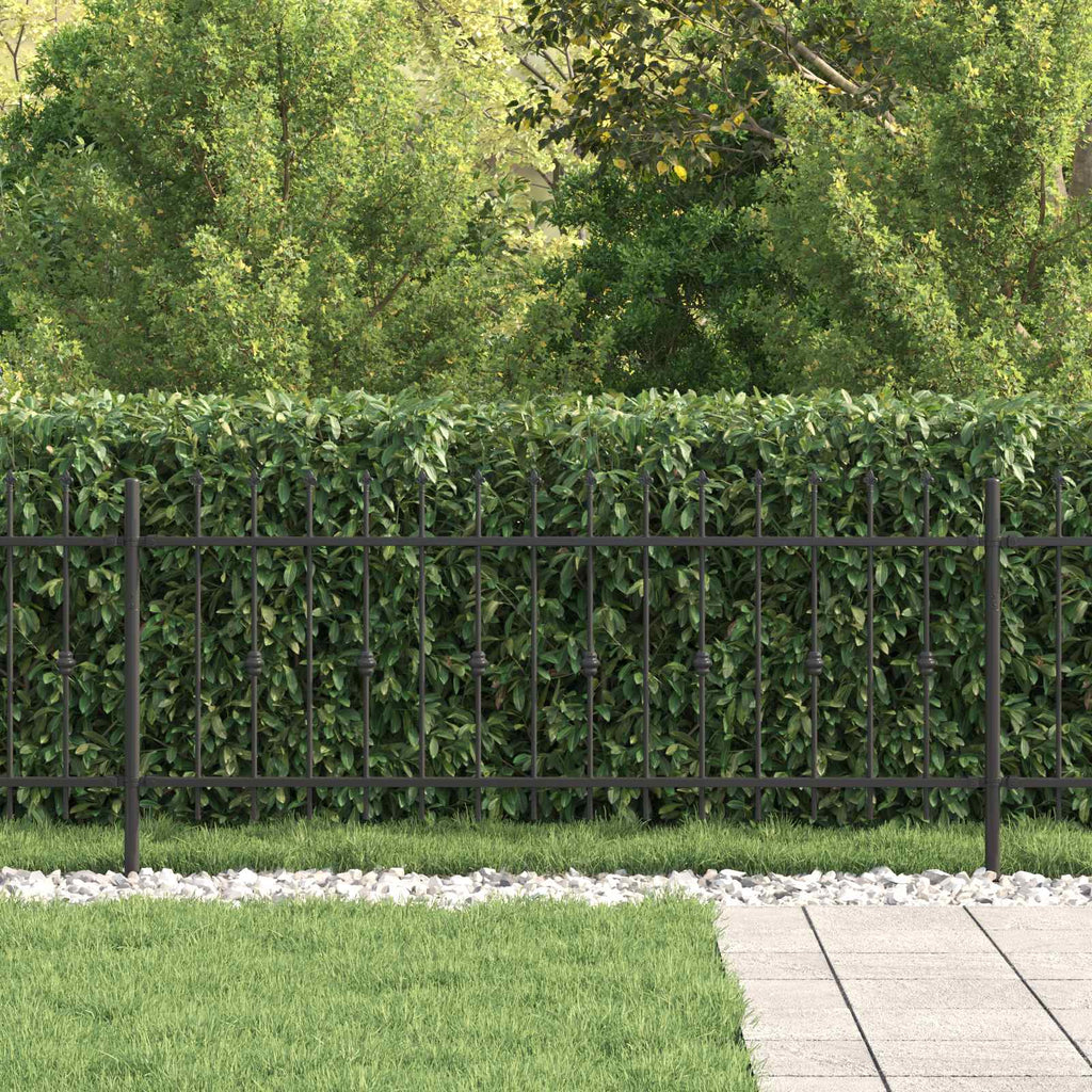 Vidaxl spike fence zwart 200 x 130 cm gepoedercoat staal