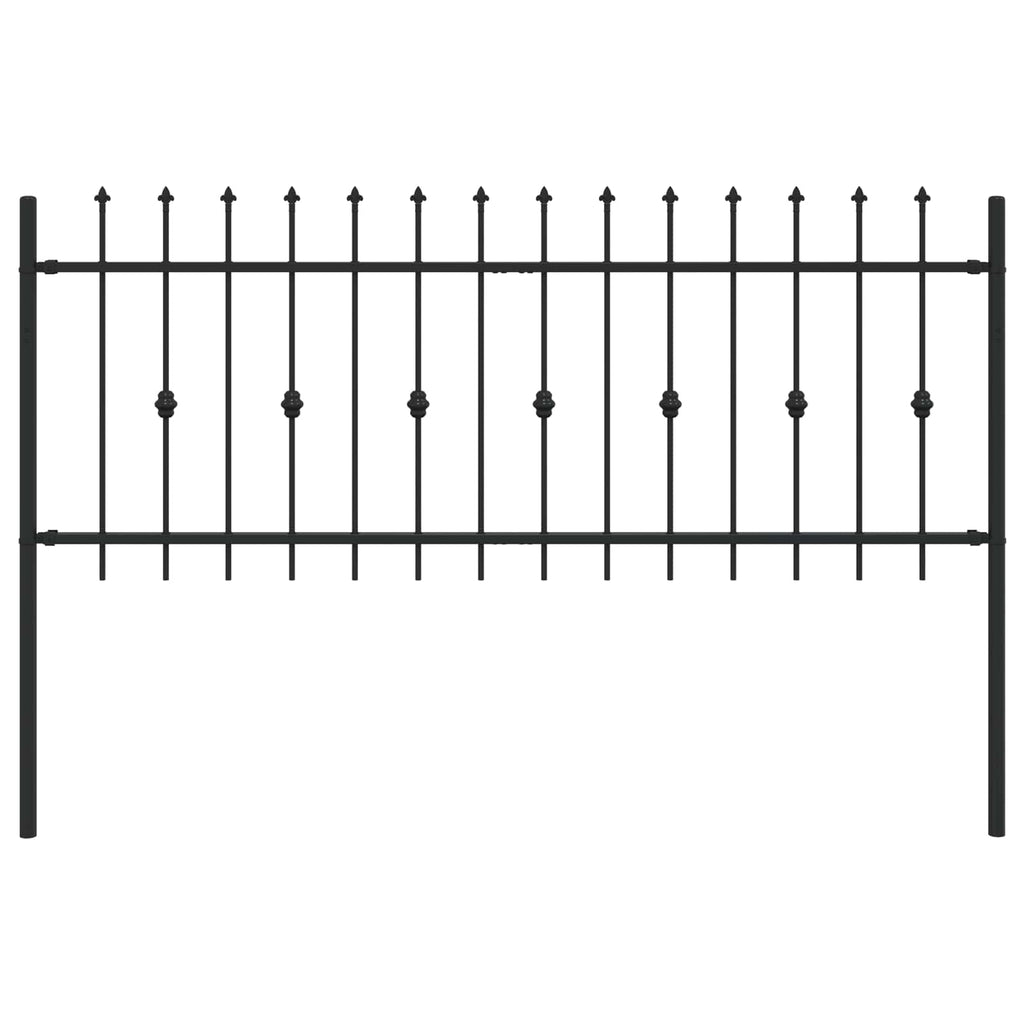 Vidaxl spike fence zwart 200 x 130 cm gepoedercoat staal