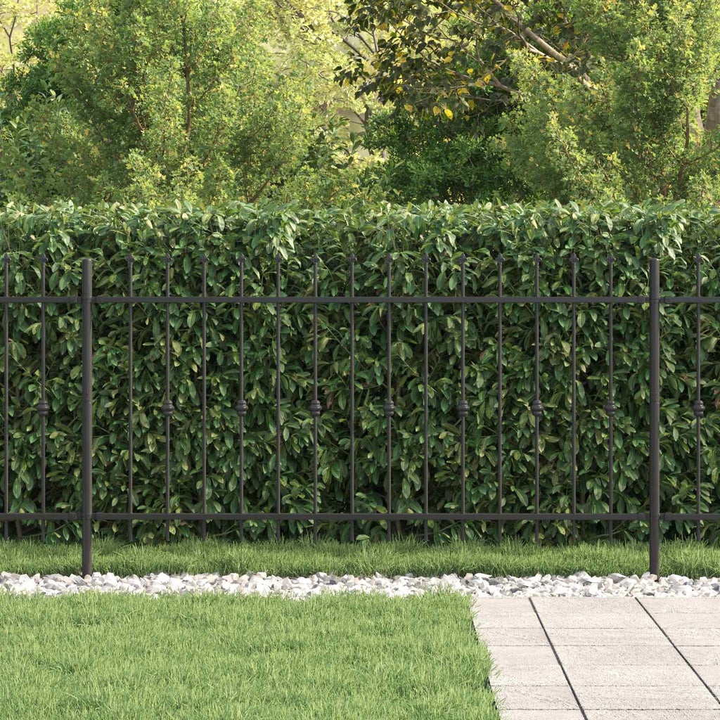 Vidaxl spike fence zwart 200 x 150 cm gepoedercoat staal