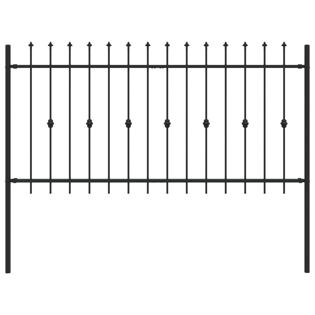 Vidaxl spike fence zwart 200 x 150 cm gepoedercoat staal