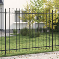Vidaxl spike fence zwart 200 x 200 cm gepoedercoat staal
