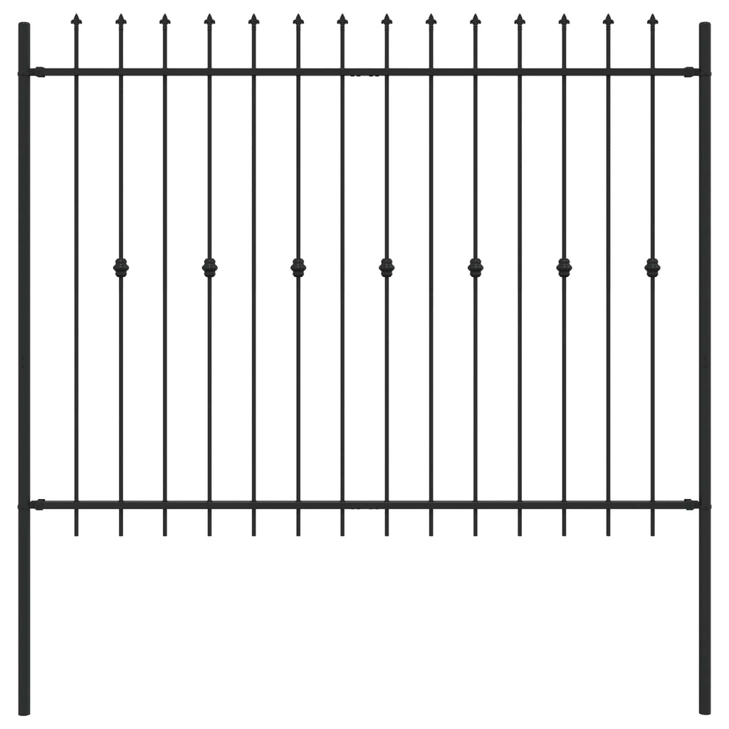 Vidaxl spike fence zwart 200 x 200 cm gepoedercoat staal