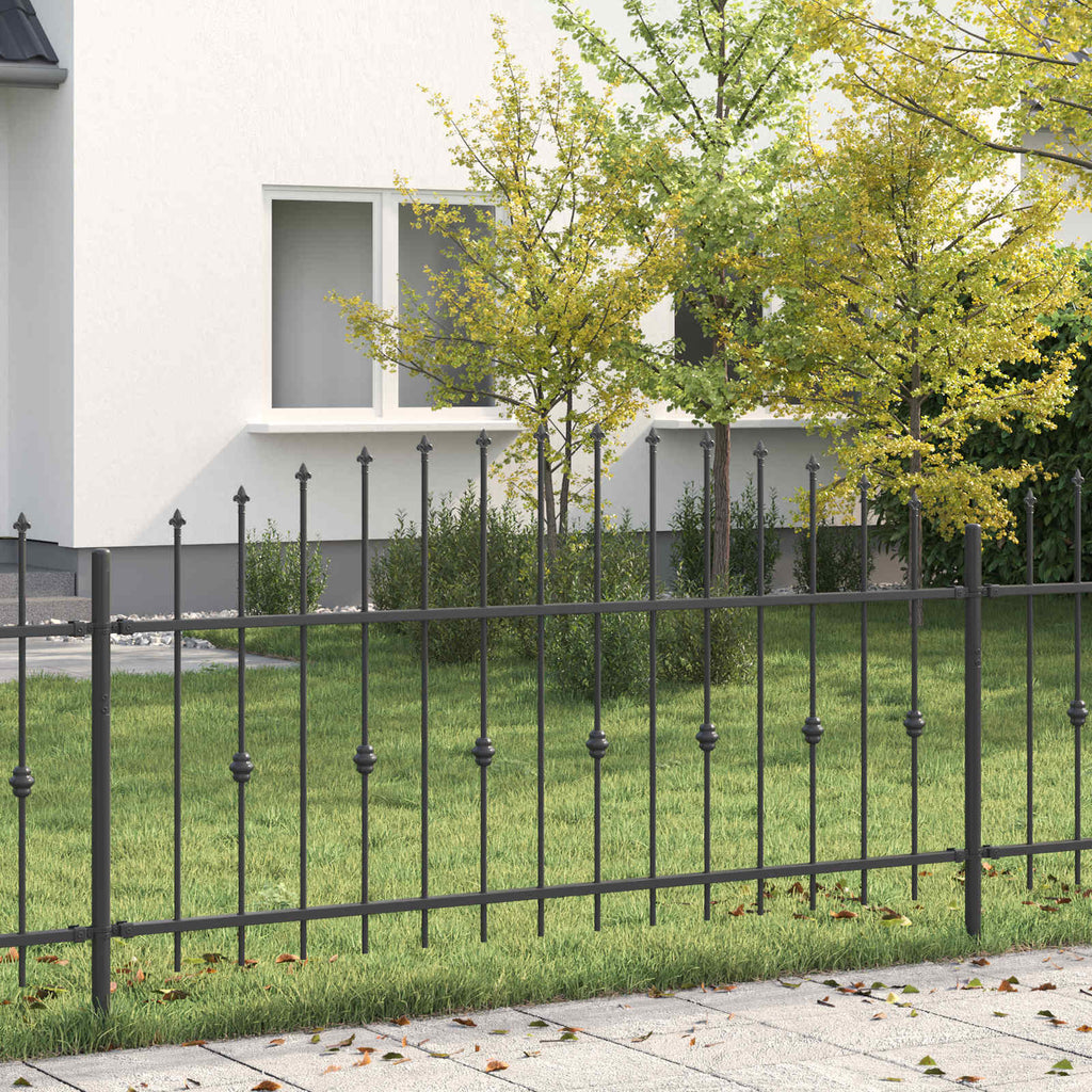Vidaxl spike fence asten 200 x 130 cm gepoedercoat staal zwart
