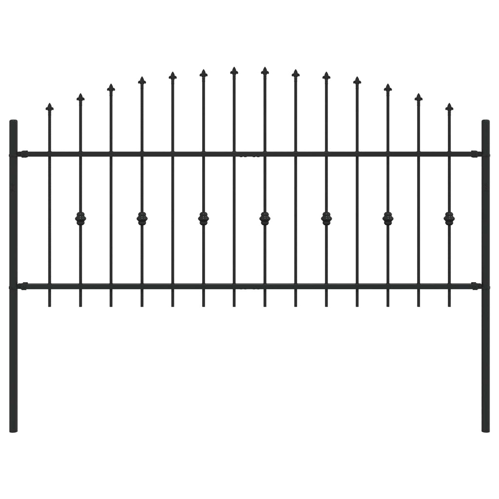 Vidaxl spike fence zwart 200 x 130 cm gepoedercoat staal