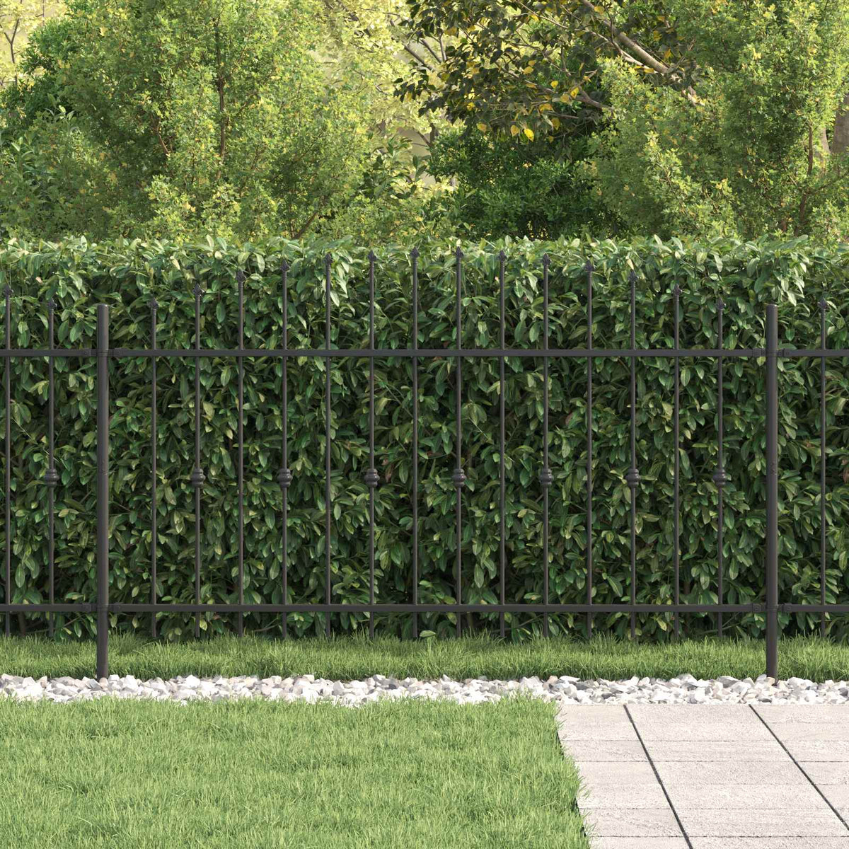 Vidaxl spike fence asten 200 x 115 cm gepoedercoat staal zwart