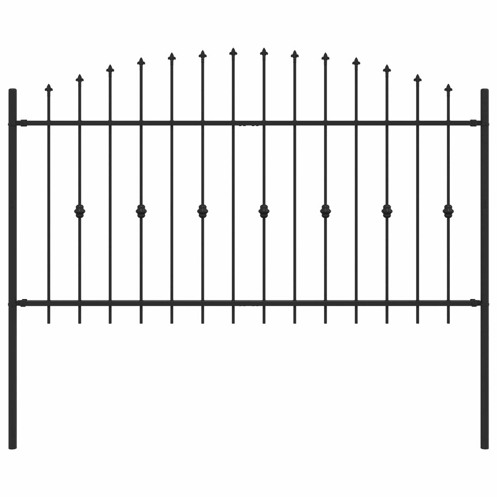 Vidaxl spike fence zwart 200 x 150 cm gepoedercoat staal