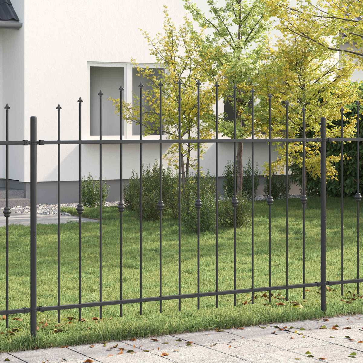 Vidaxl spike fence asten 200 x 136 cm gepoedercoat staal zwart