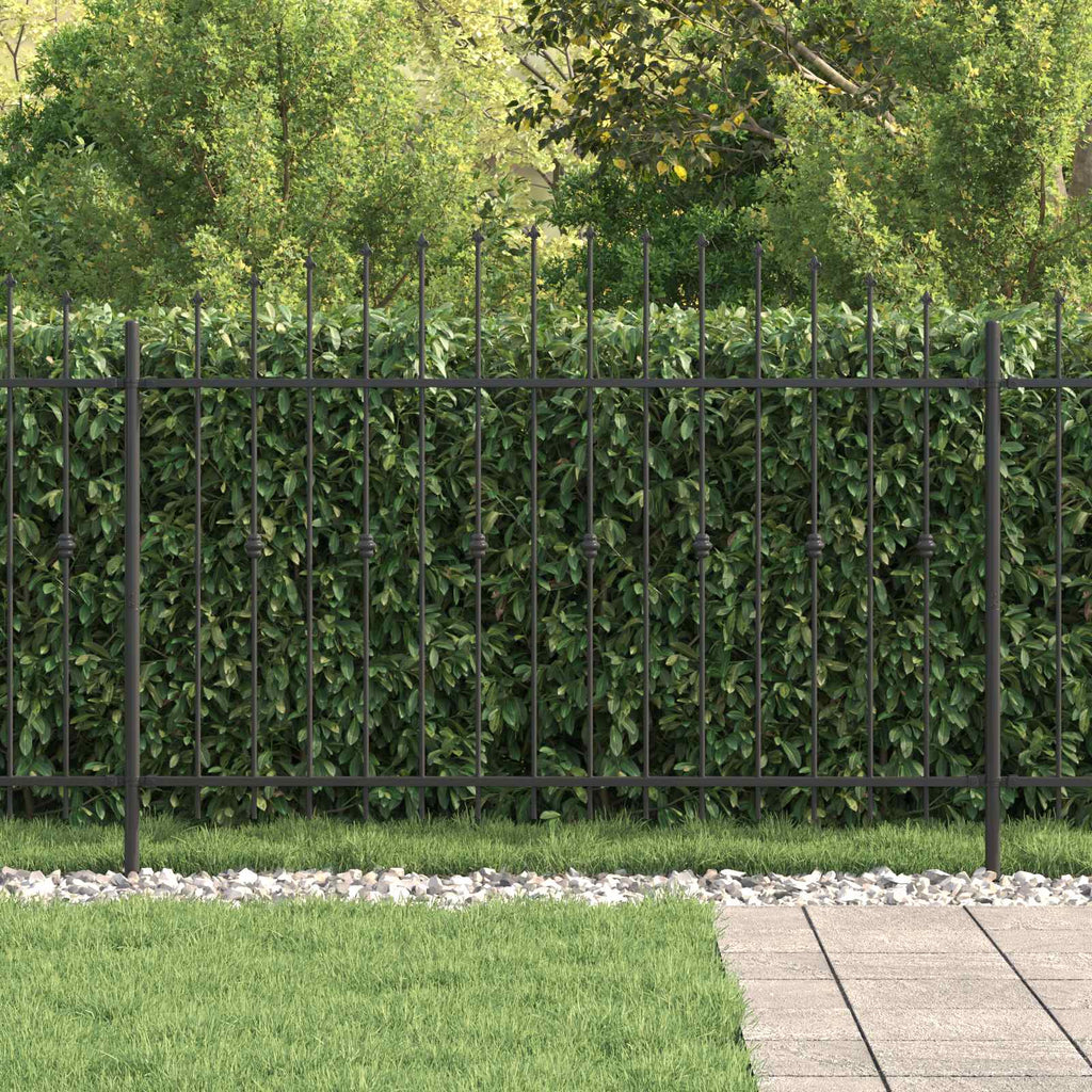 Vidaxl spike fence zwart 200 x 130 cm gepoedercoat staal