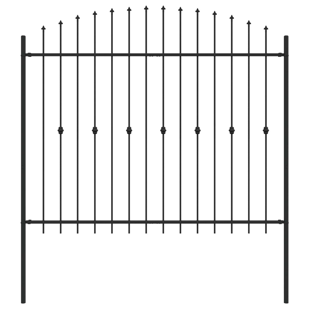 Vidaxl spike fence zwart 200 x 200 cm gepoedercoat staal