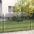 Vidaxl spike boog hek zwart 200 x 150 cm gepoedercoat staal