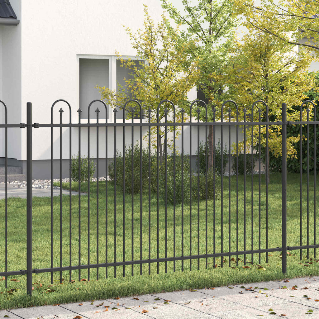 Vidaxl spike boog hek dronten 200 x 116 cm gepoedercoat staal zwart