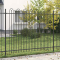 Vidaxl spike boog hek zwart 200 x 200 cm gepoedercoat staal