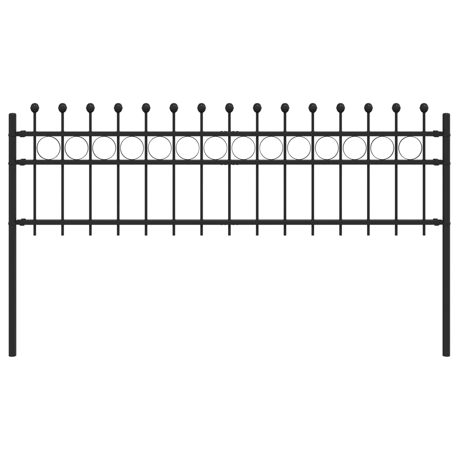 Vidaxl ringhek zwart 200 x 130 cm gepoedercoat staal