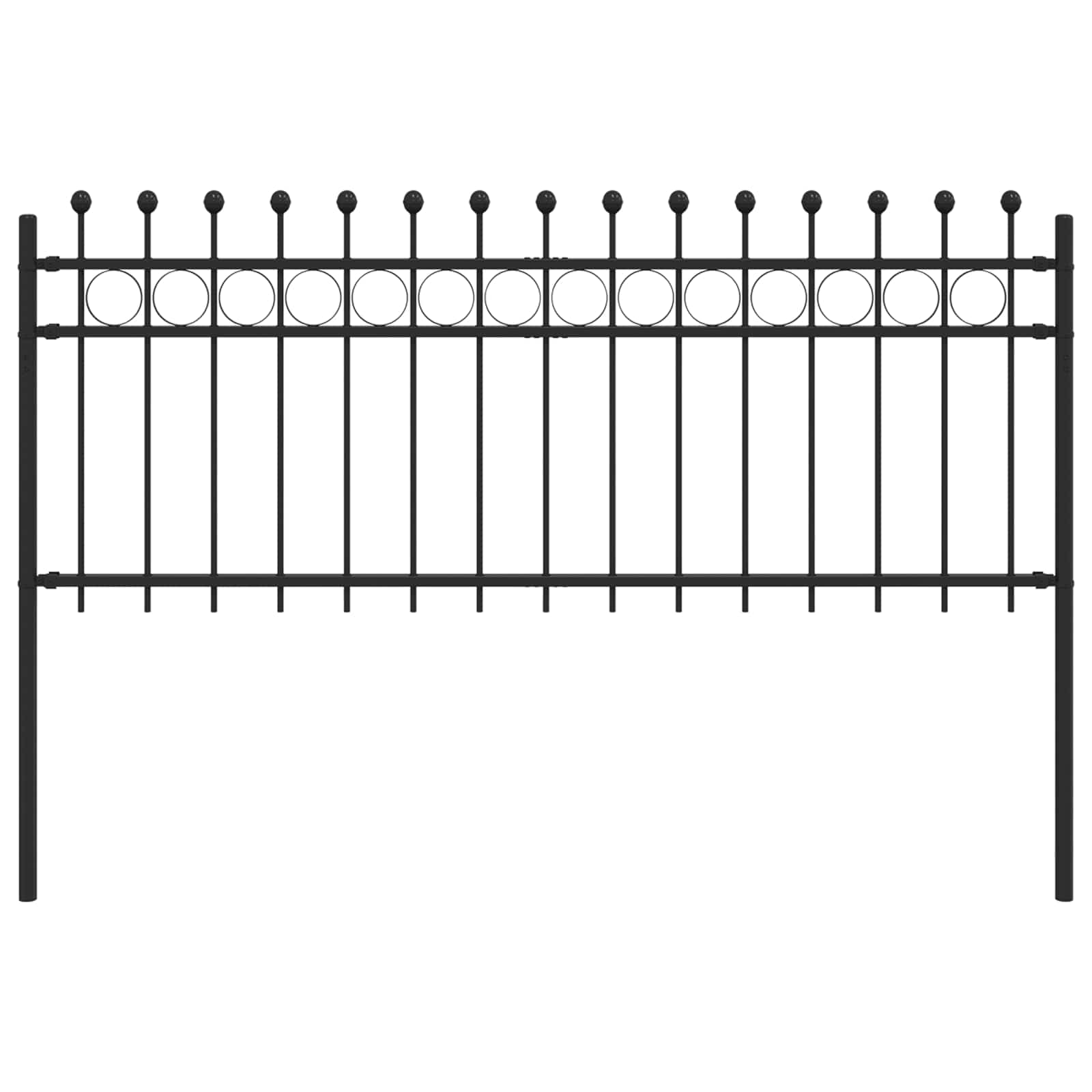 Vidaxl ringhek zwart 200 x 130 cm gepoedercoat staal