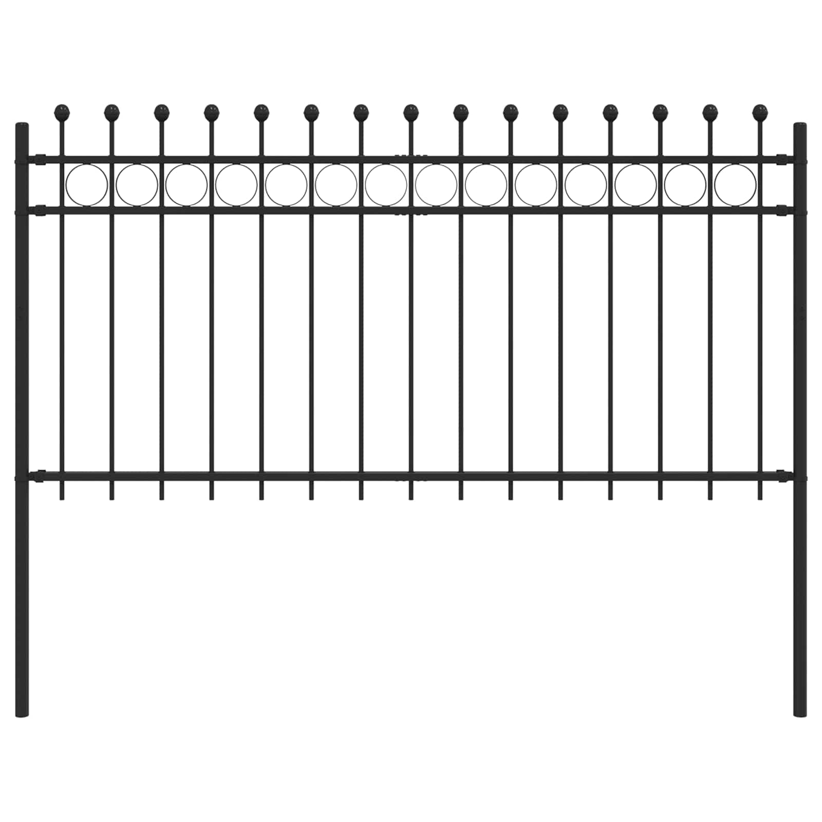 Vidaxl ringhek zwart 200 x 150 cm gepoedercoat staal