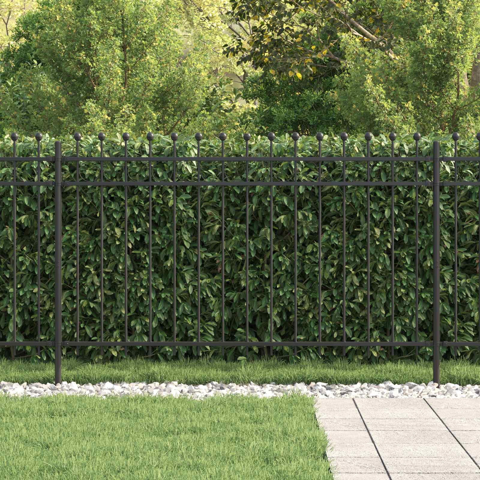 Vidaxl ringhek zwart 200 x 130 cm gepoedercoat staal