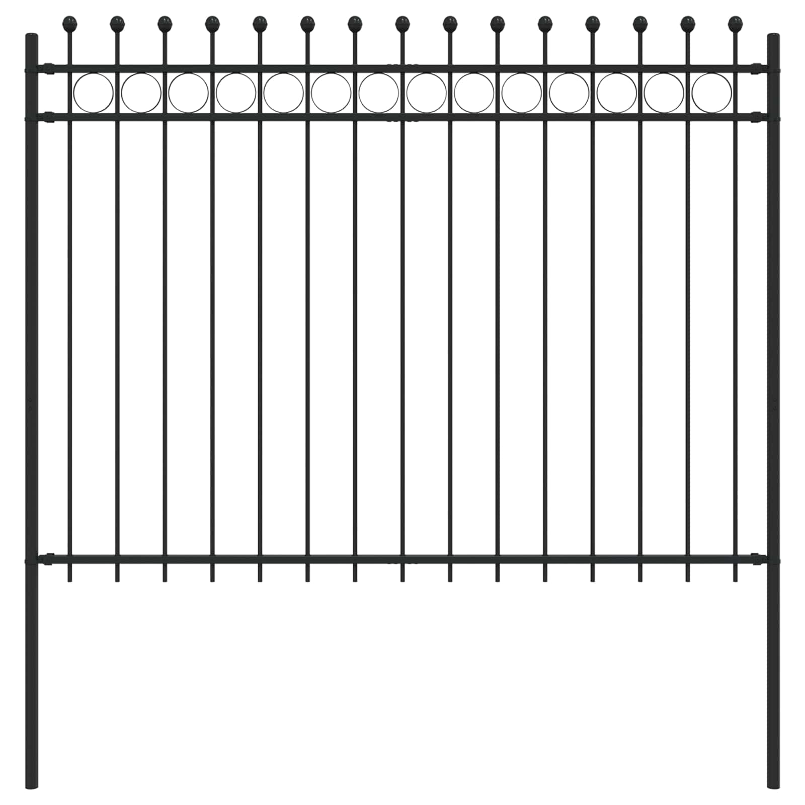 Vidaxl ringhek zwart 200 x 200 cm gepoedercoat staal