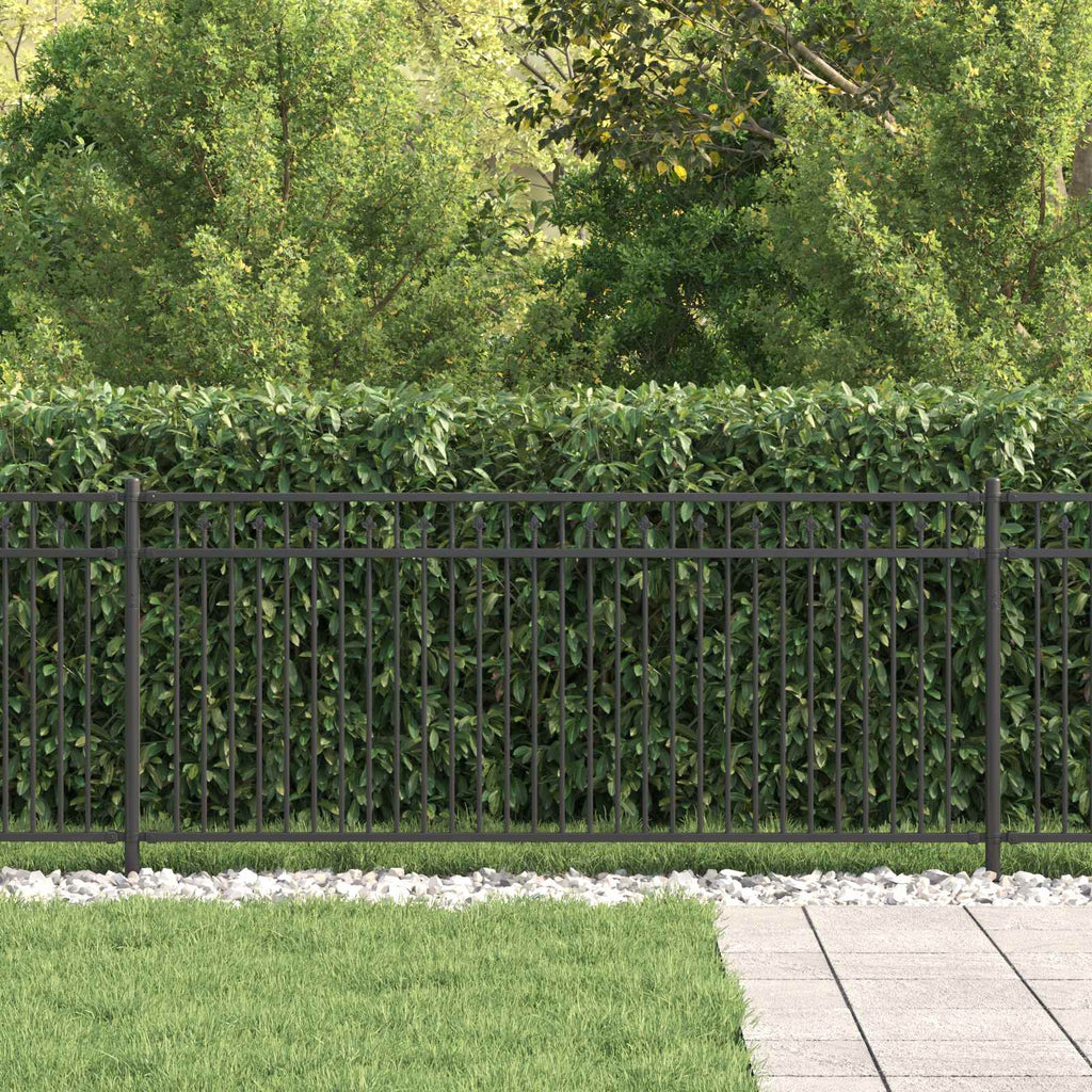 Vidaxl spike hek zwart 200 x 130 cm gepoedercoat staal