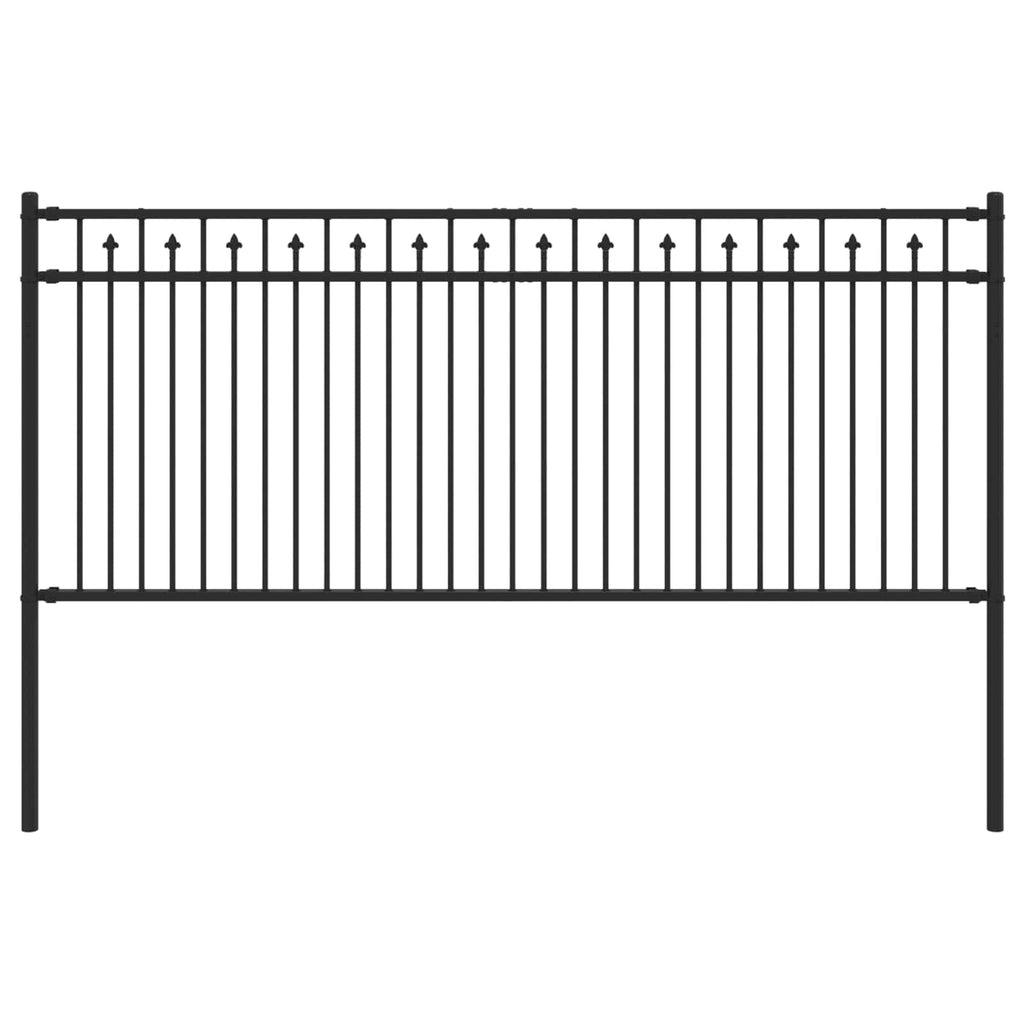 Vidaxl spike hek zwart 200 x 130 cm gepoedercoat staal