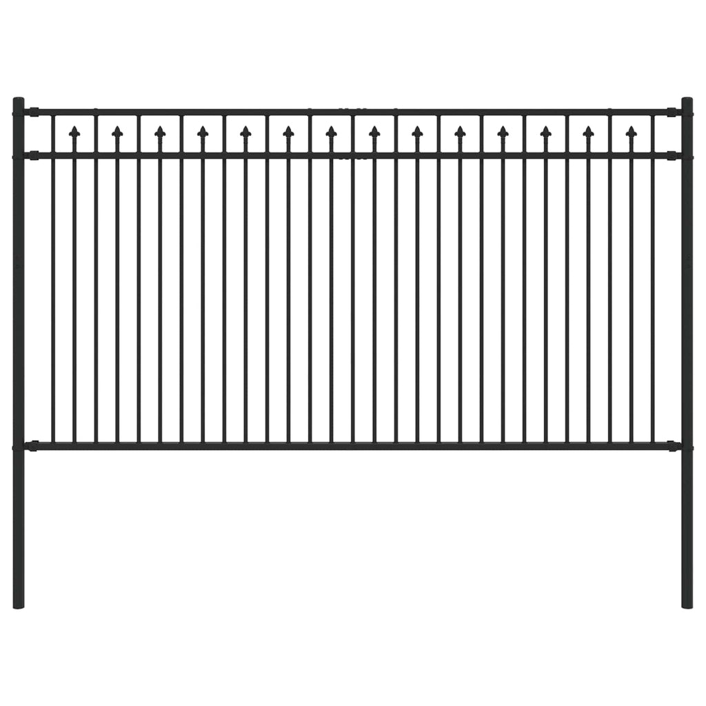 Vidaxl spike hek zwart 200 x 150 cm gepoedercoat staal