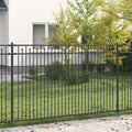 Vidaxl spike hek zwart 200 x 166 cm gepoedercoat staal